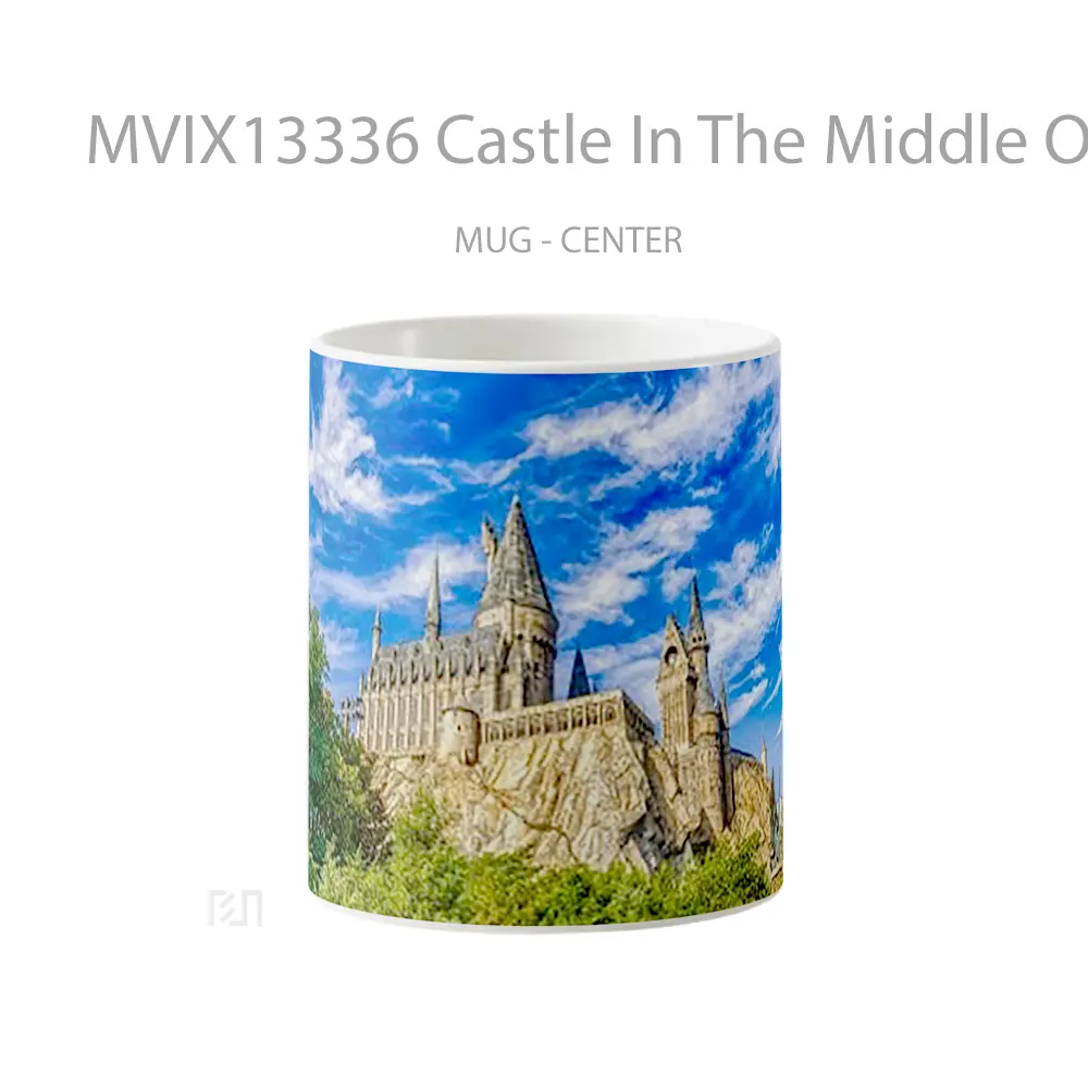 Mug Castle In The Middle Of The Forest Gelas Pemandangan Alam