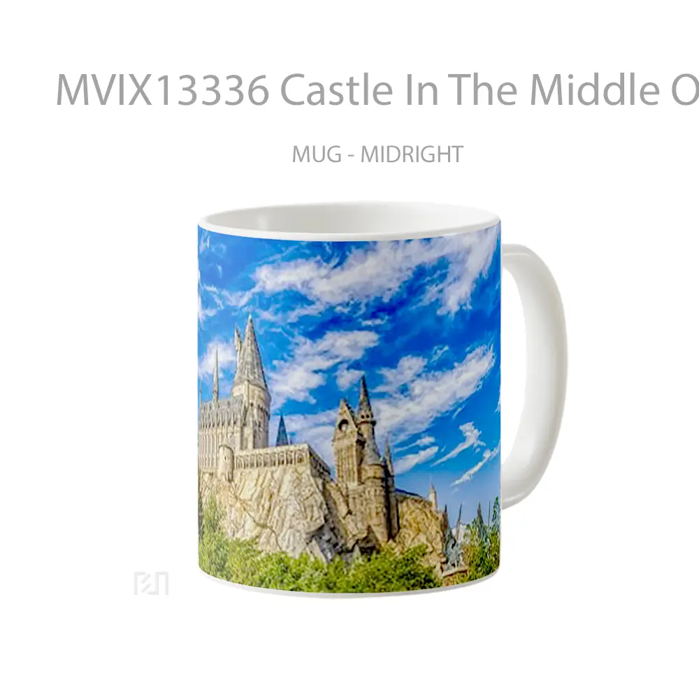 Mug Castle In The Middle Of The Forest Gelas Pemandangan Alam - All-side / Desain