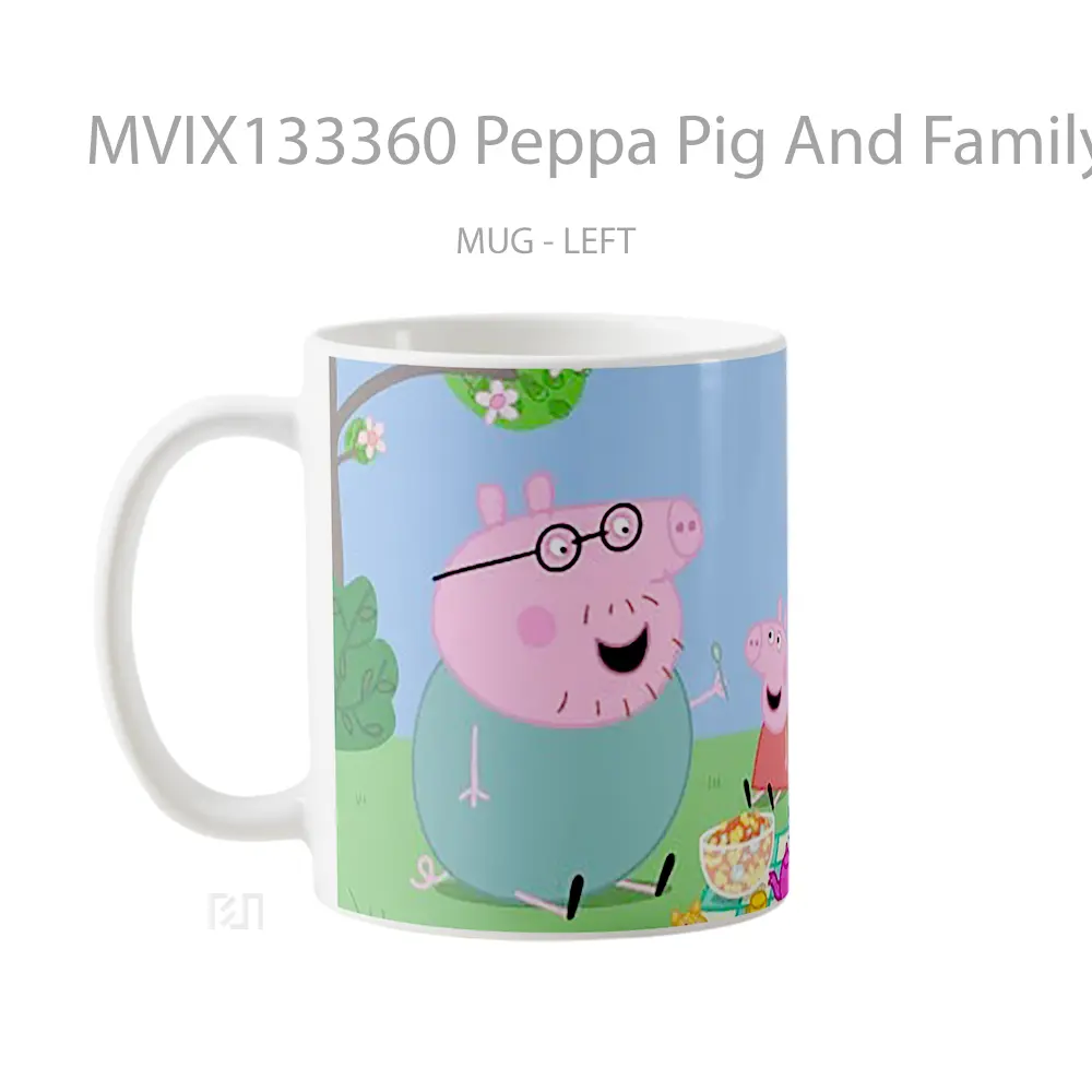 Mug Peppa Pig And Family Gelas Hewan Lucu - All-side / Desain
