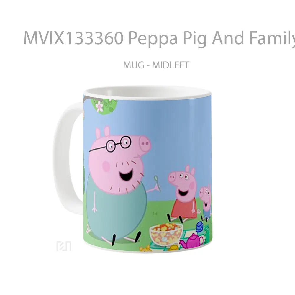 Mug Peppa Pig And Family Gelas Hewan Lucu - All-side / Desain