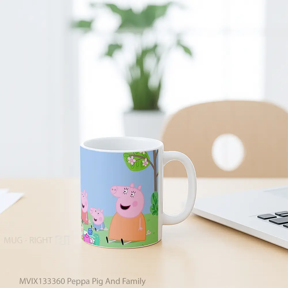 Mug Peppa Pig And Family Gelas Hewan Lucu - All-side / Desain