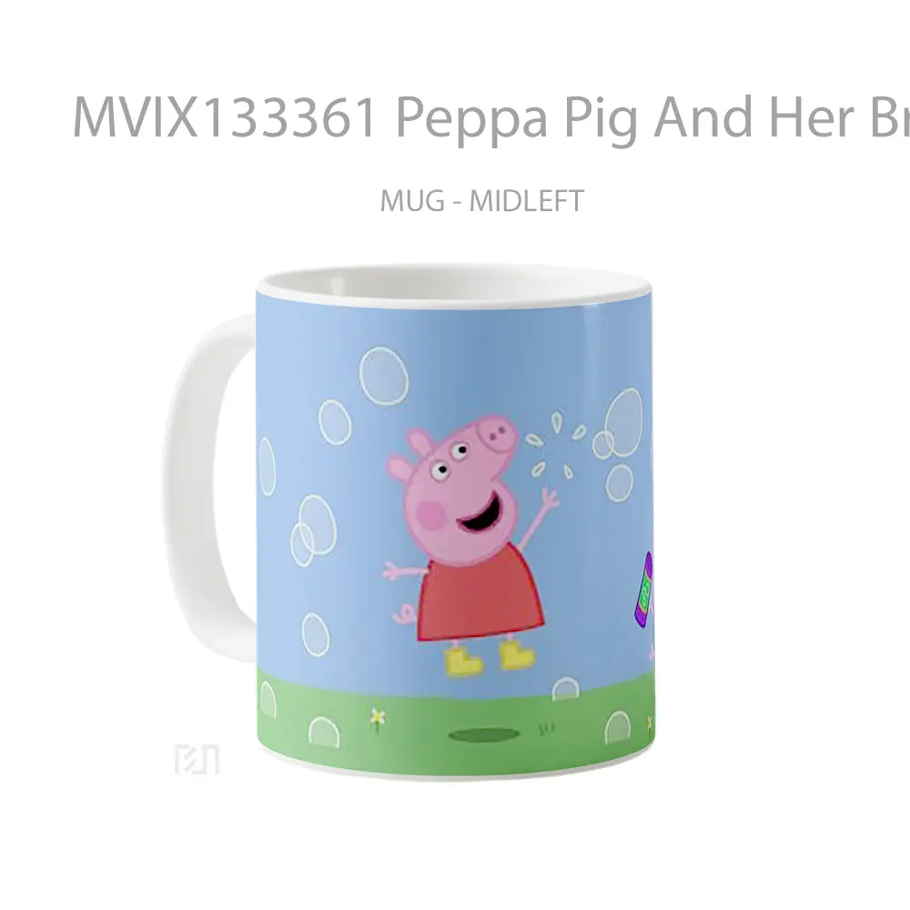 Mug Peppa Pig And Her Brother George Pig Gelas Hewan Lucu - All-side / Desain