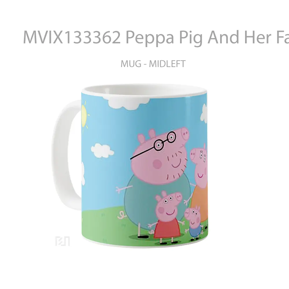 Mug Peppa Pig And Her Family Gelas Hewan Lucu - All-side / Desain