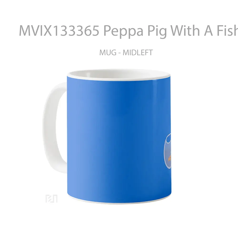 Mug Peppa Pig With A Fish Gelas Hewan Lucu - All-side / Desain