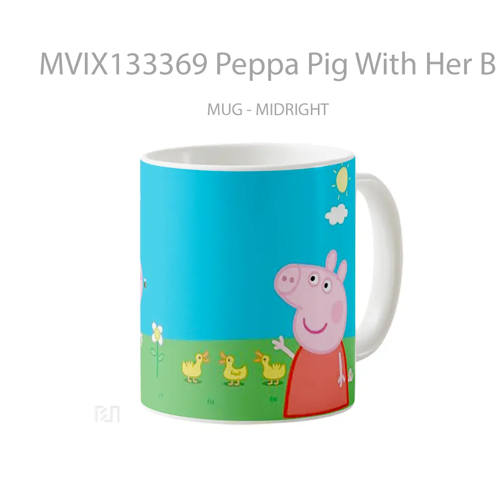 Mug Peppa Pig With Her Brother George Pig Gelas Hewan Lucu - All-side / Desain