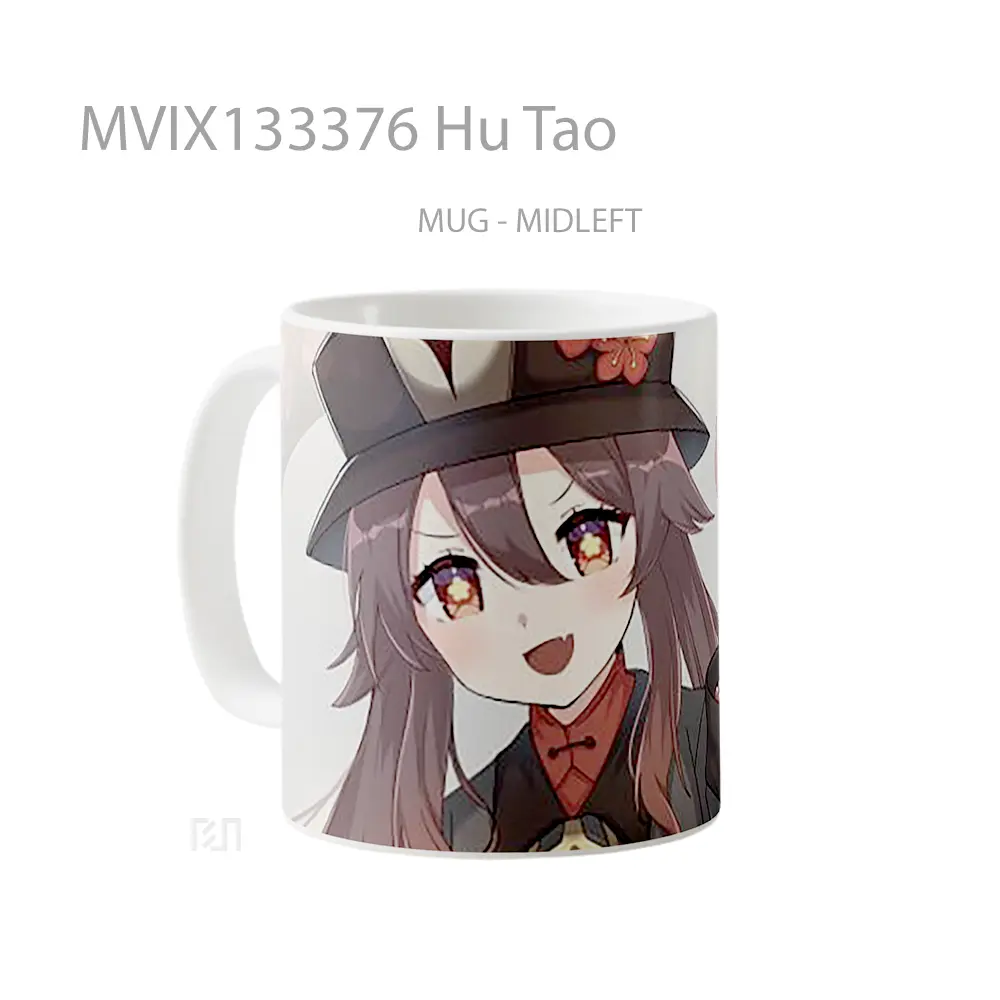 Mug Hu Tao Gelas Keramik Unik - All-side / Desain