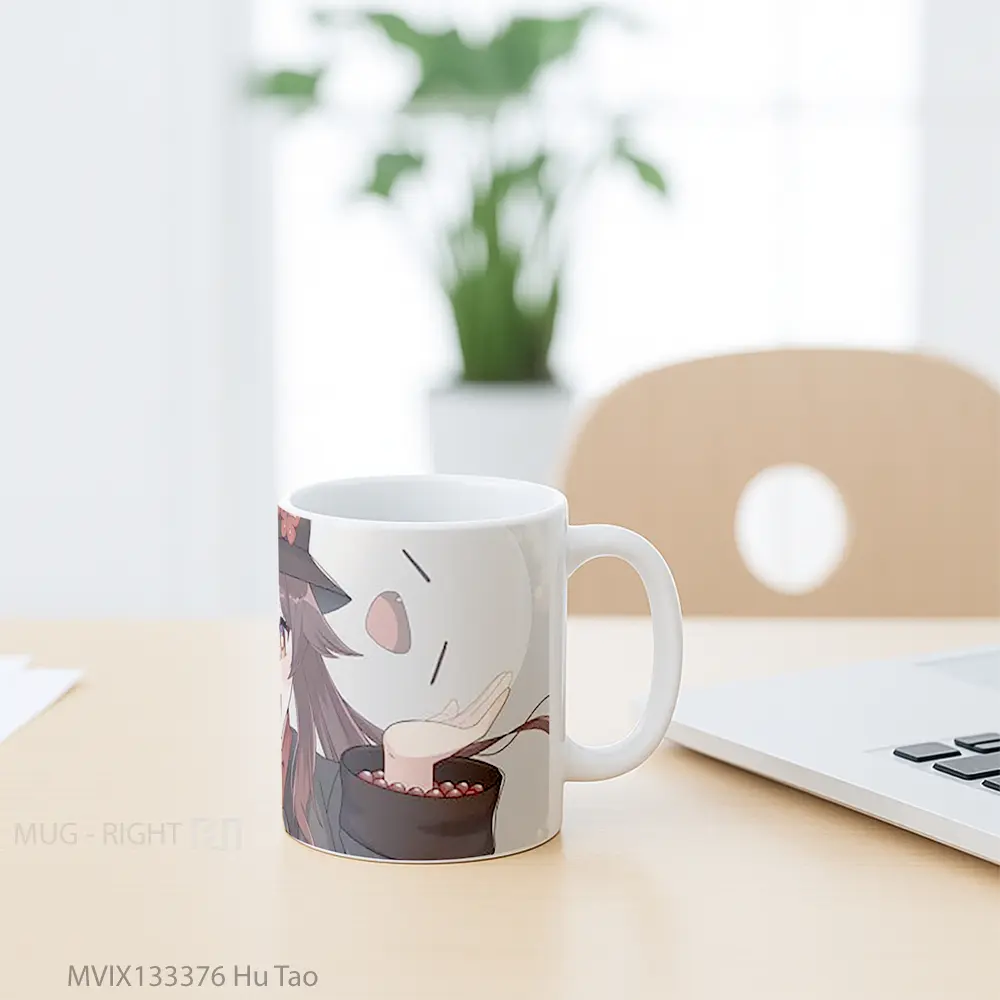 Mug Hu Tao Gelas Keramik Unik - All-side / Desain