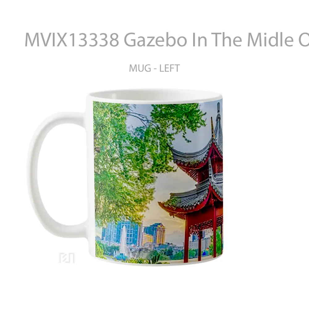 Mug Gazebo In The Midle Of The City Gelas Keramik Unik - All-side / Desain