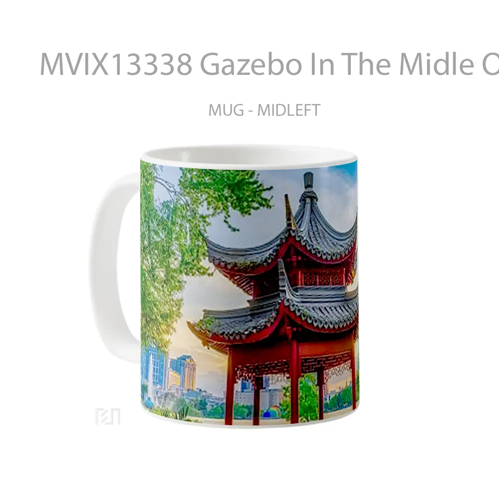 Mug Gazebo In The Midle Of The City Gelas Keramik Unik - All-side / Desain