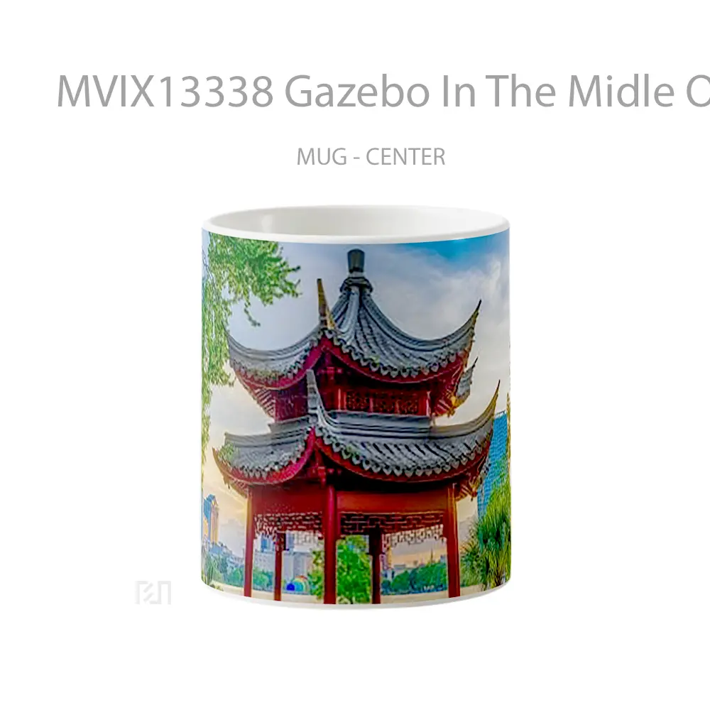 Mug Gazebo In The Midle Of The City Gelas Keramik Unik