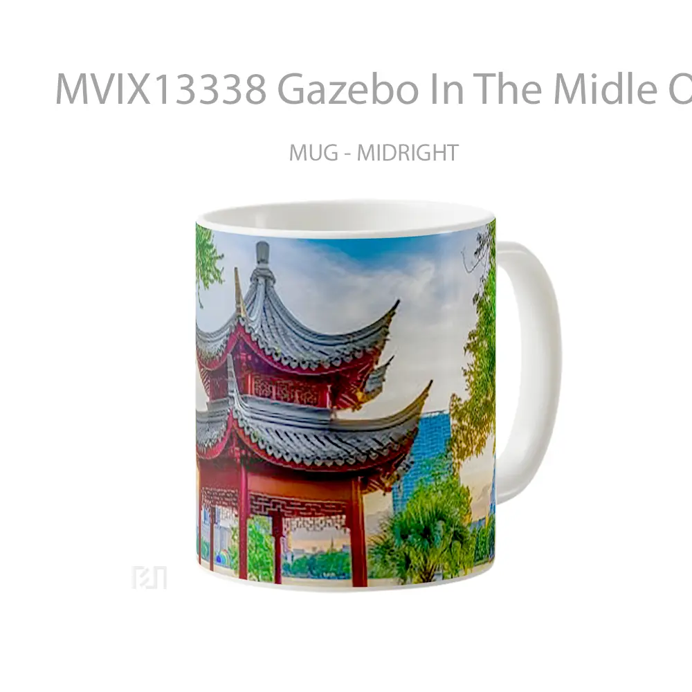 Mug Gazebo In The Midle Of The City Gelas Keramik Unik - All-side / Desain