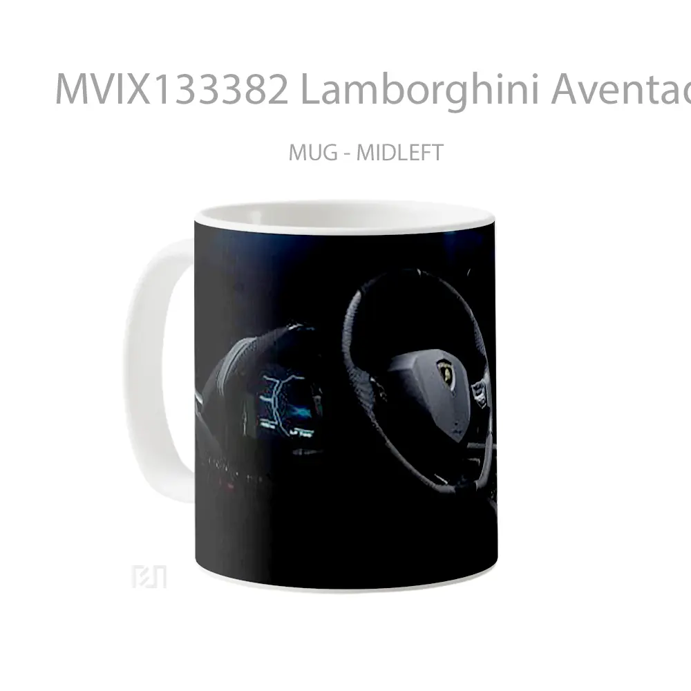 Mug Lamborghini Aventador Ultimae Roadster Steering Wheel Cangkir Mobil - All-side / Desain