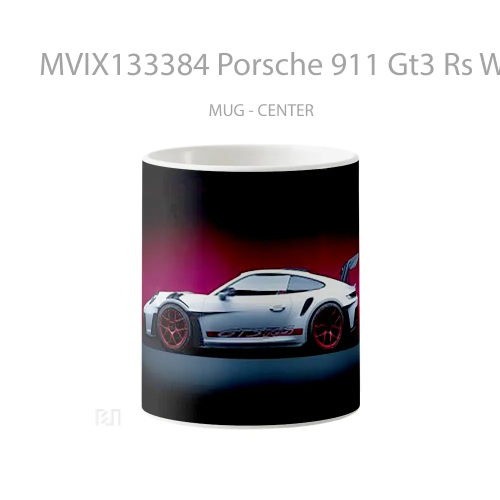 Mug Porsche 911 Gt3 Rs White Cangkir Mobil
