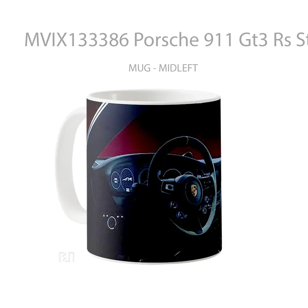 Mug Porsche 911 Gt3 Rs Steering Wheel Cangkir Mobil - All-side / Desain
