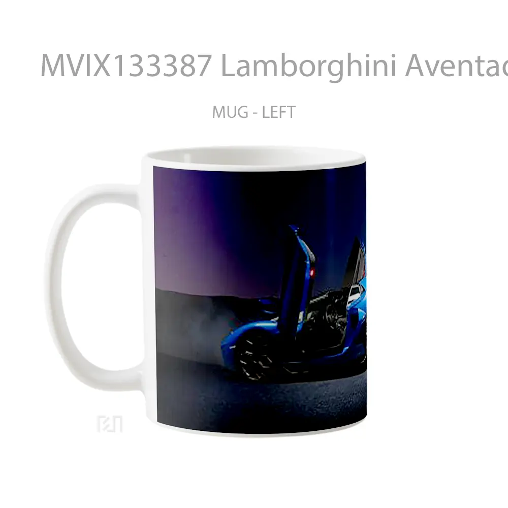 Mug Lamborghini Aventador Ultimae Roadster Cangkir Mobil - All-side / Desain