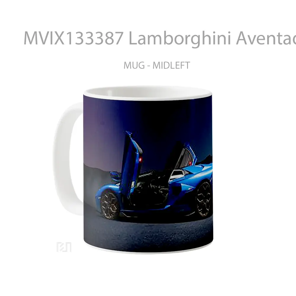 Mug Lamborghini Aventador Ultimae Roadster Cangkir Mobil - All-side / Desain