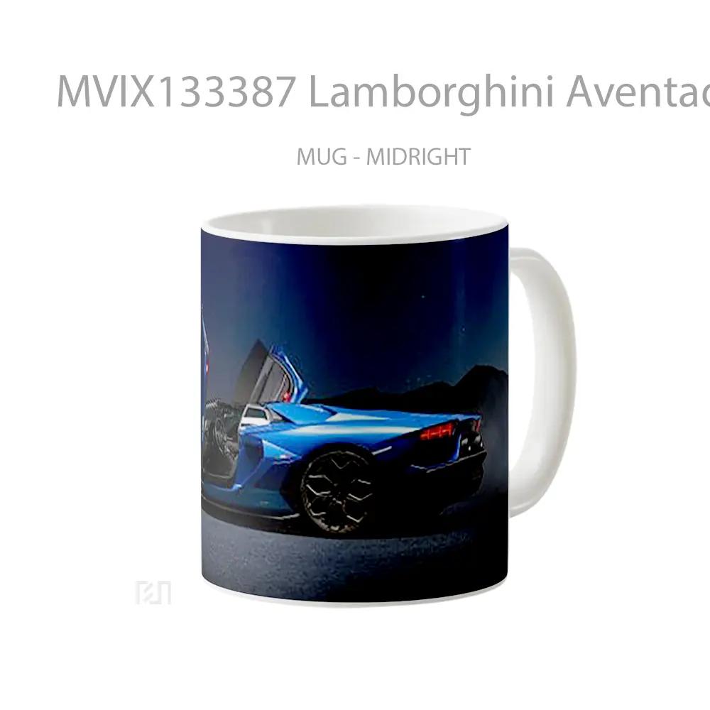 Mug Lamborghini Aventador Ultimae Roadster Cangkir Mobil - All-side / Desain