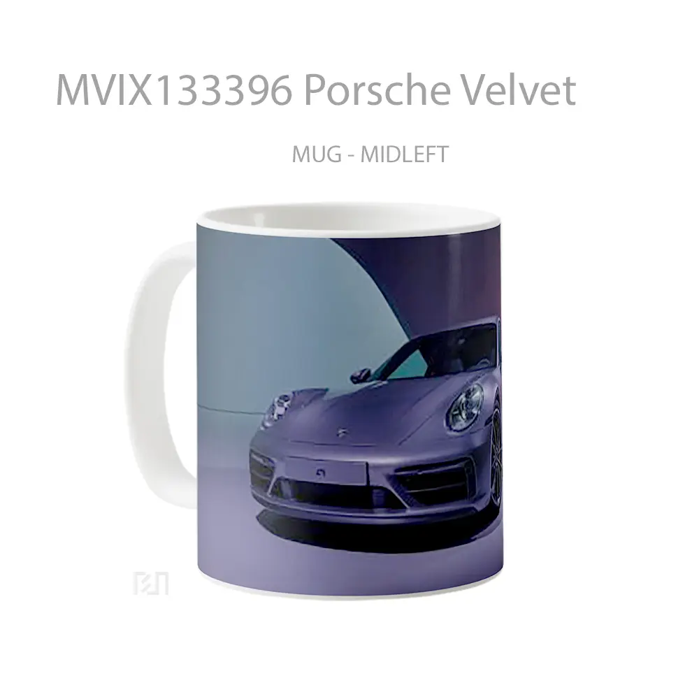 Mug Porsche Velvet Cangkir Mobil - All-side / Desain