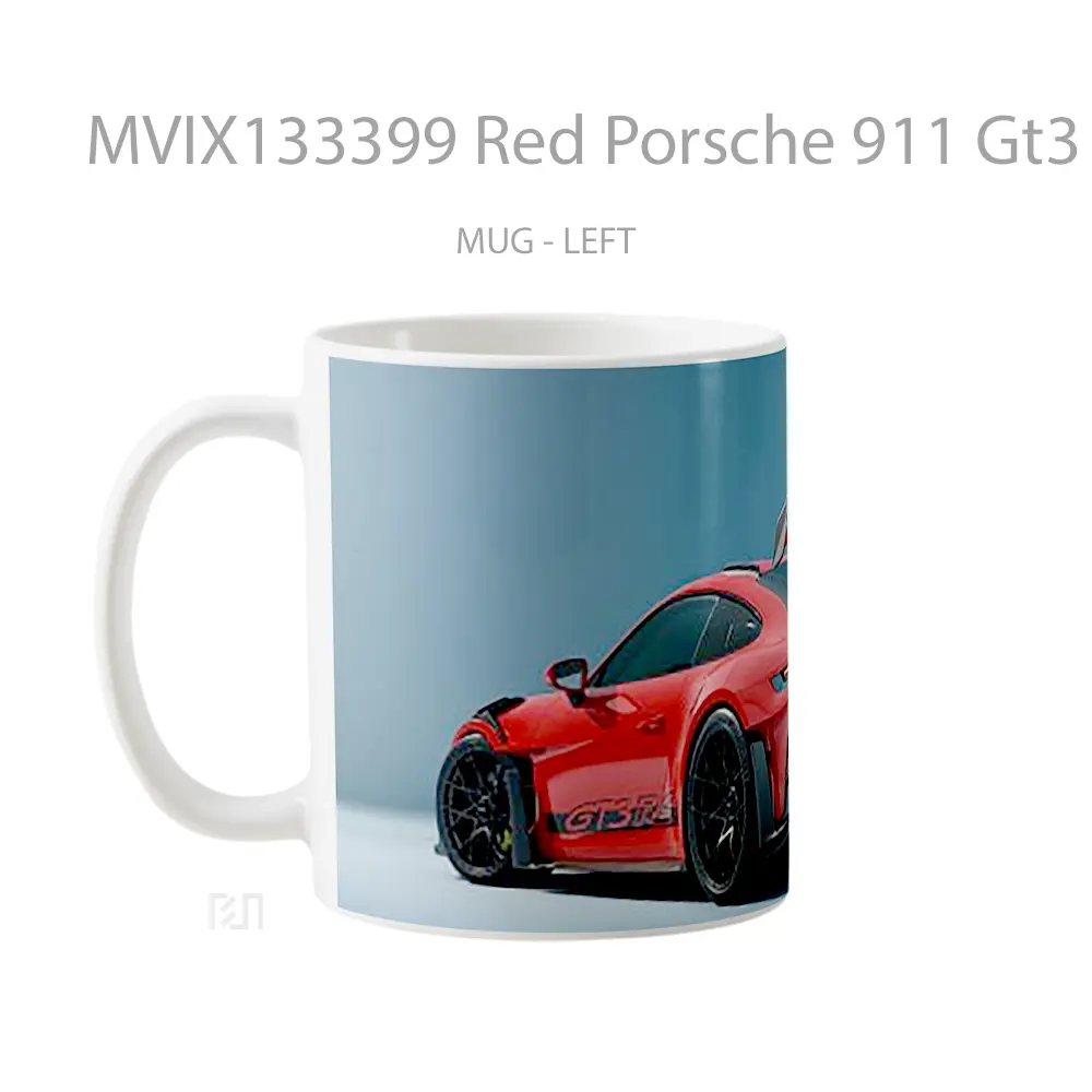 Mug Red Porsche 911 Gt3 Rs Cangkir Mobil - All-side / Desain