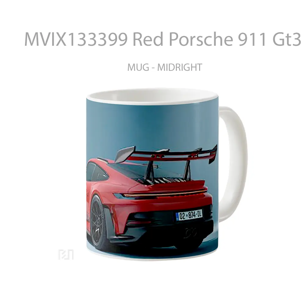 Mug Red Porsche 911 Gt3 Rs Cangkir Mobil - All-side / Desain