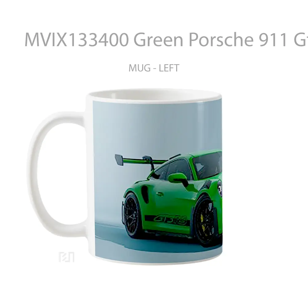 Mug Green Porsche 911 Gt3 Rs Cangkir Mobil - All-side / Desain