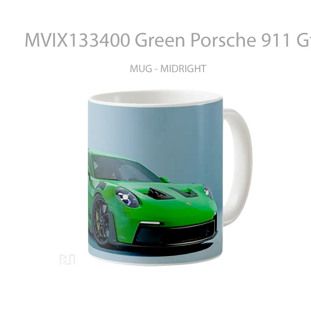 Mug Green Porsche 911 Gt3 Rs Cangkir Mobil - All-side / Desain