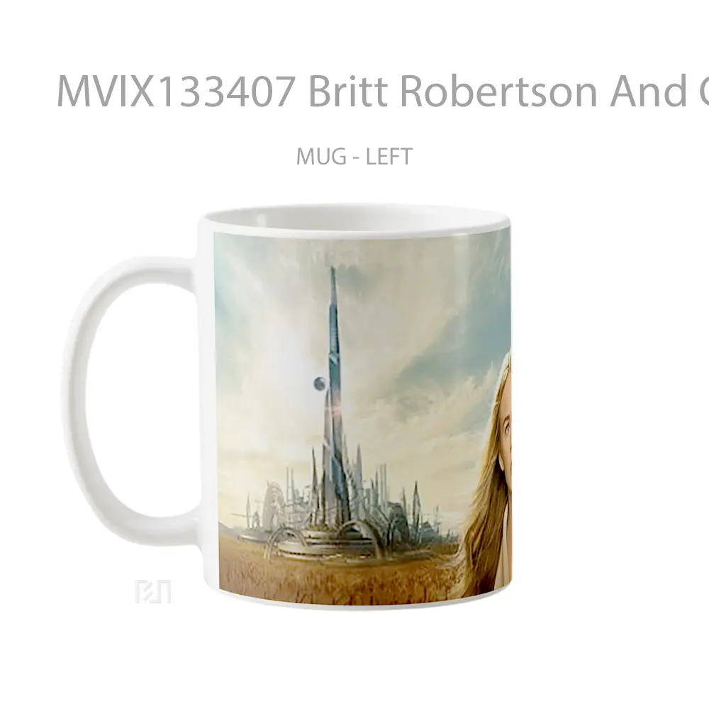 Mug Britt Robertson And George Clooney In Tomorrowland Gelas Keramik Unik - All-side / Desain