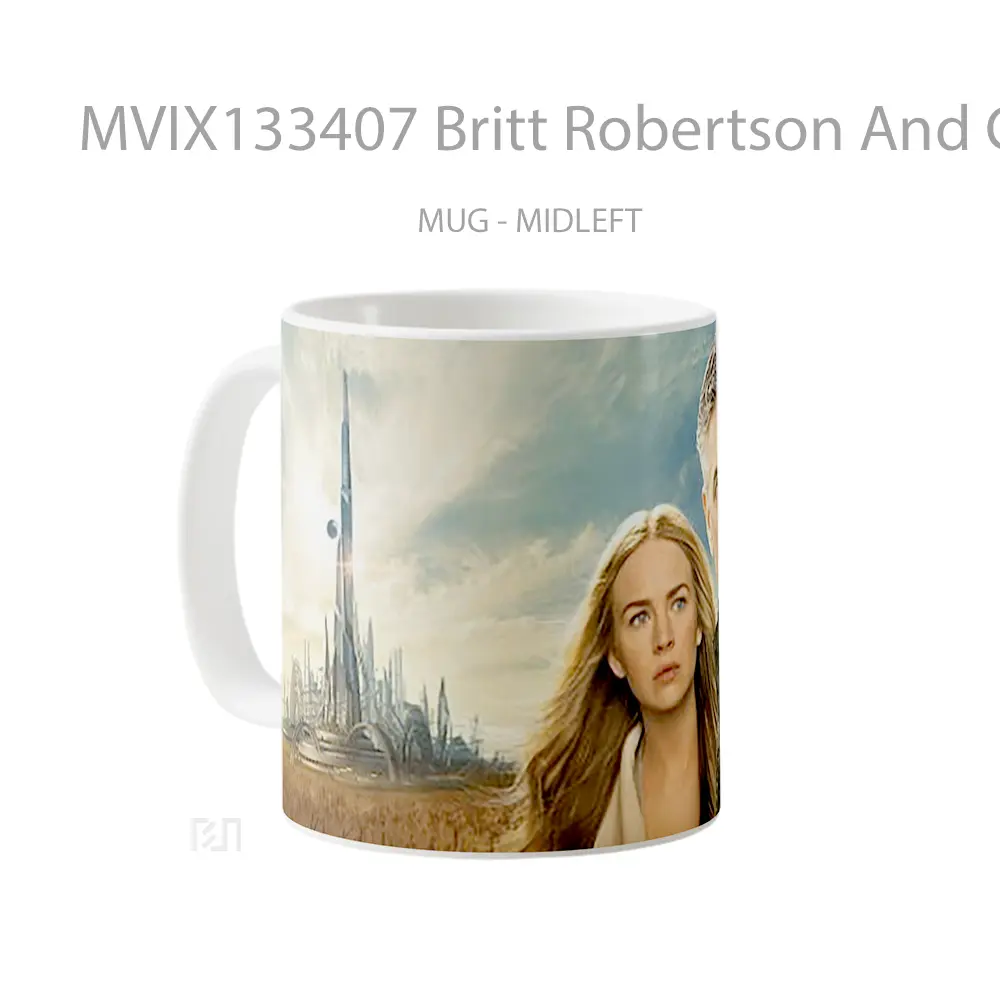 Mug Britt Robertson And George Clooney In Tomorrowland Gelas Keramik Unik - All-side / Desain