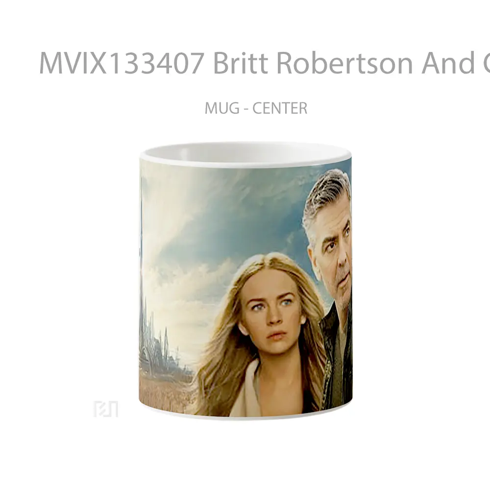 Mug Britt Robertson And George Clooney In Tomorrowland Gelas Keramik Unik
