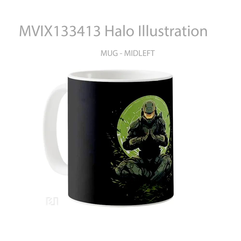 Mug Halo Illustration Cangkir Gamer - All-side / Desain