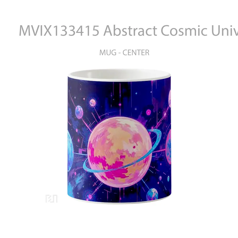 Mug Abstract Cosmic Universe Illustration Gelas Seni Modern