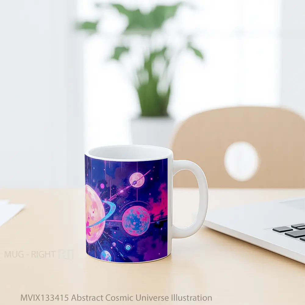 Mug Abstract Cosmic Universe Illustration Gelas Seni Modern - All-side / Desain