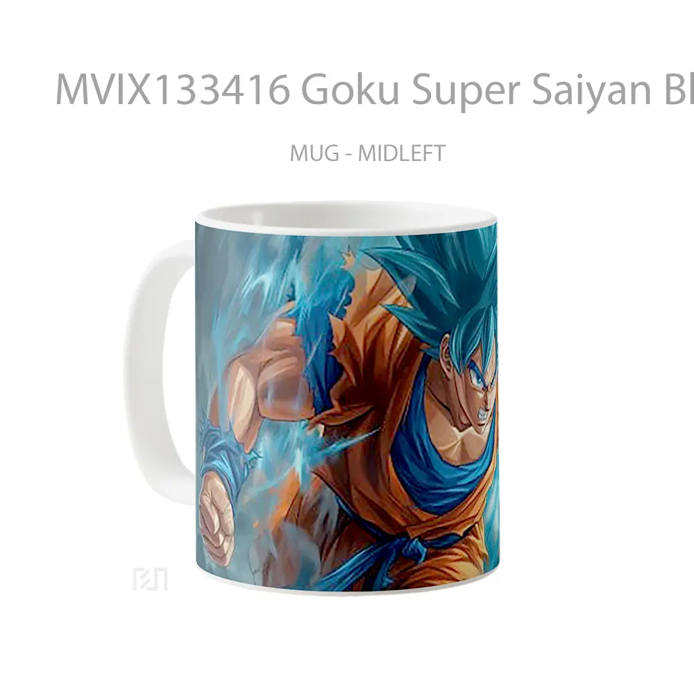 Mug Goku Super Saiyan Blue V1 Cangkir Anime - All-side / Desain