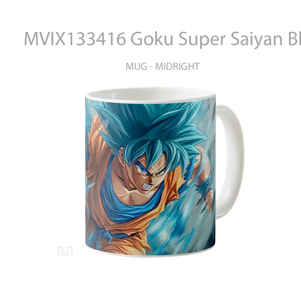 Mug Goku Super Saiyan Blue V1 Cangkir Anime - All-side / Desain