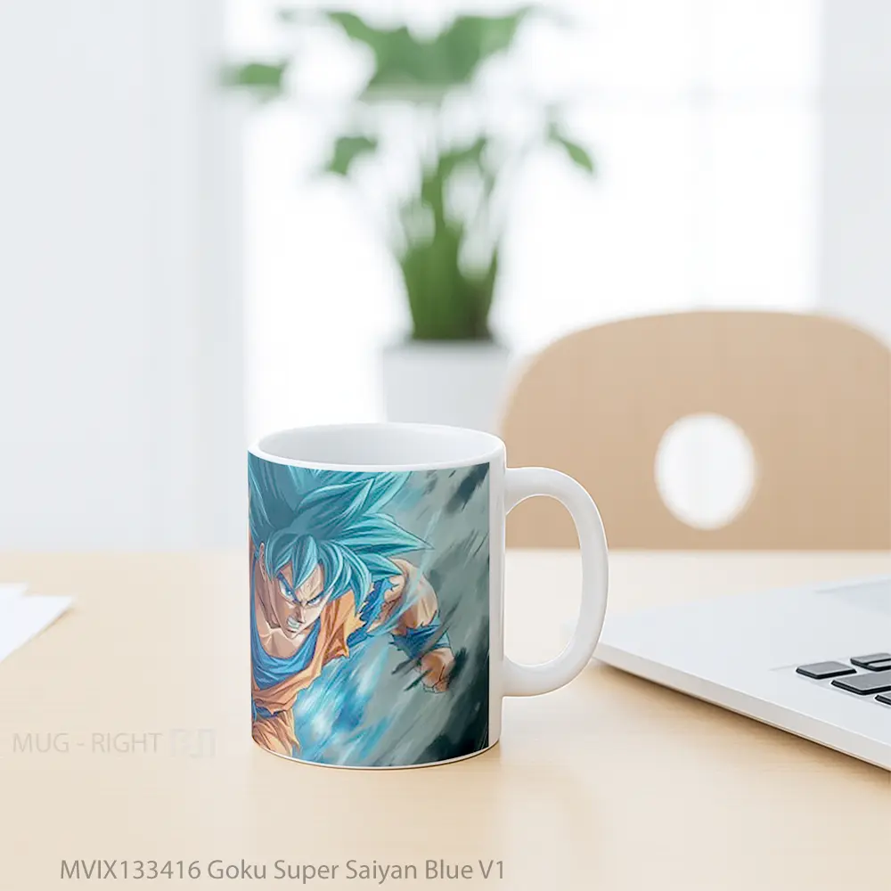Mug Goku Super Saiyan Blue V1 Cangkir Anime - All-side / Desain