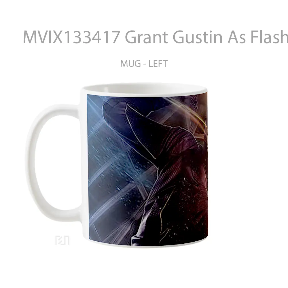 Mug Grant Gustin As Flash Gelas Superhero - All-side / Desain