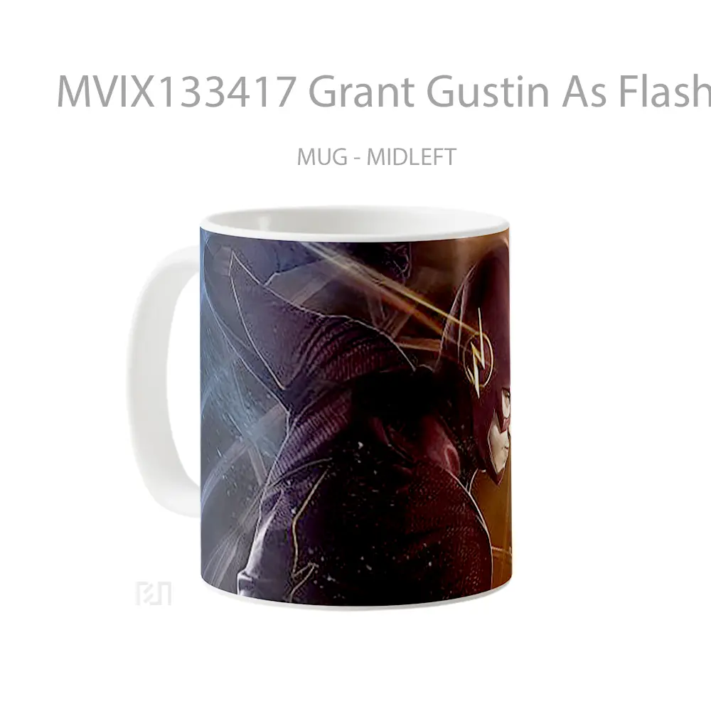 Mug Grant Gustin As Flash Gelas Superhero - All-side / Desain