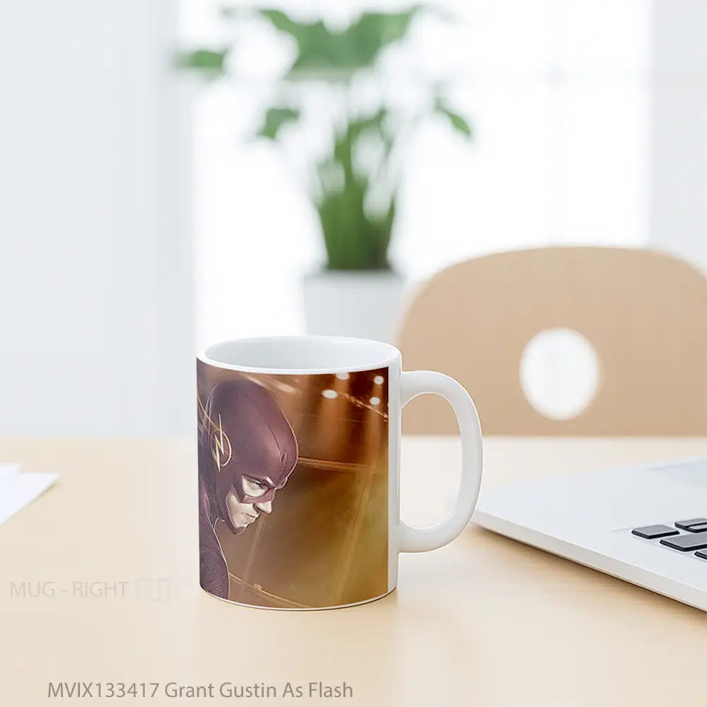 Mug Grant Gustin As Flash Gelas Superhero - All-side / Desain