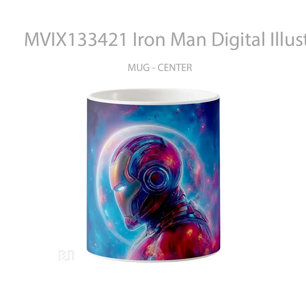 Mug Iron Man Digital Illustration Gelas Superhero