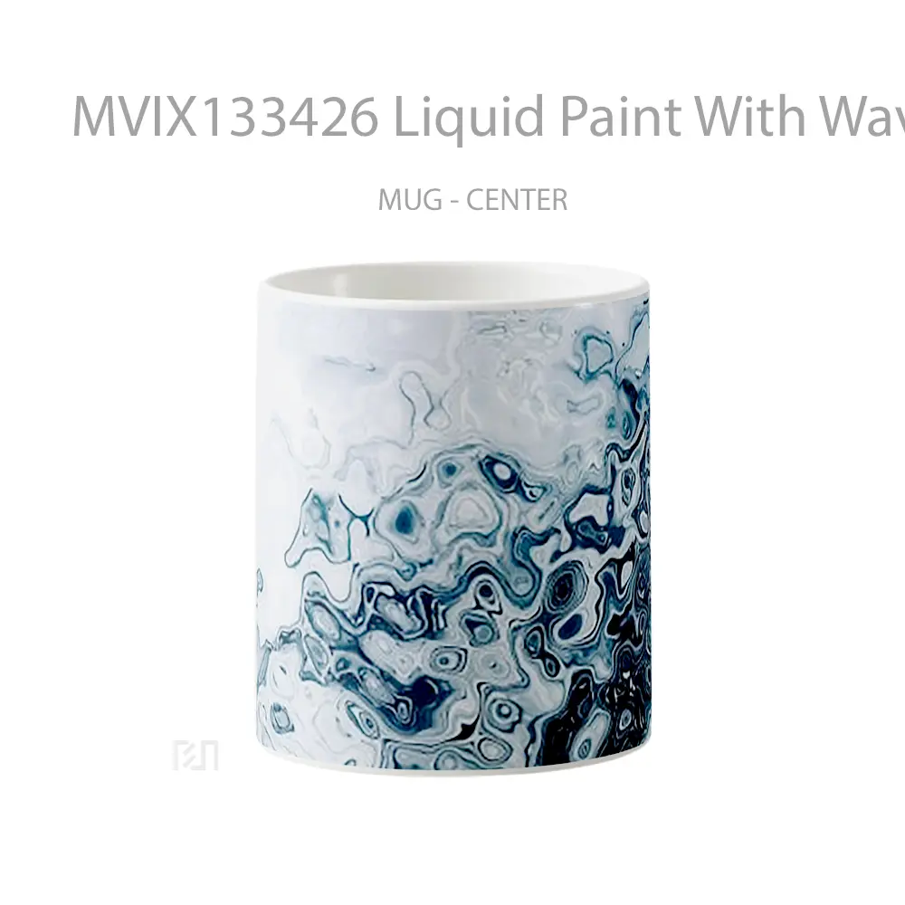 Mug Liquid Paint With Wavy Patterns Gelas Keramik Unik