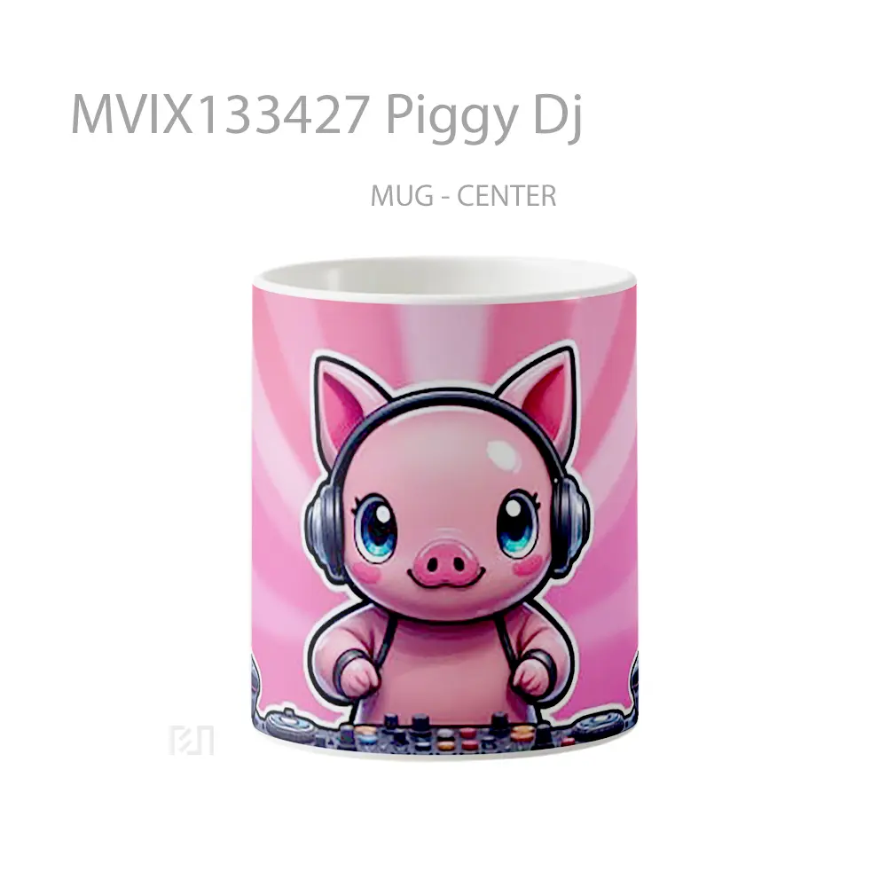 Mug Piggy Dj Gelas Keramik Unik
