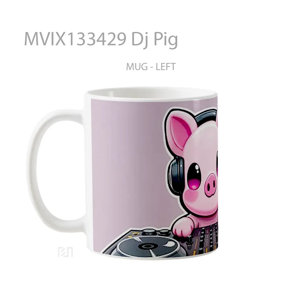 Mug Dj Pig Gelas Hewan Lucu - All-side / Desain