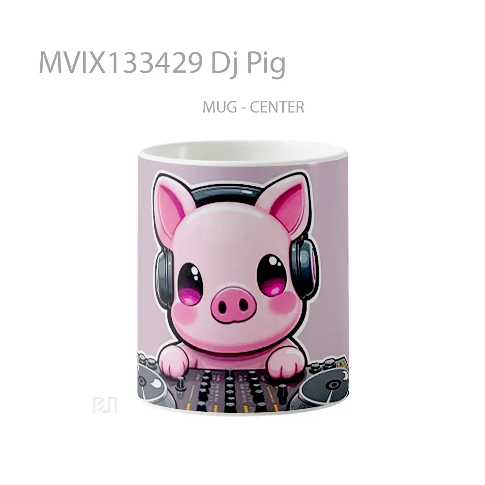 Mug Dj Pig Gelas Hewan Lucu