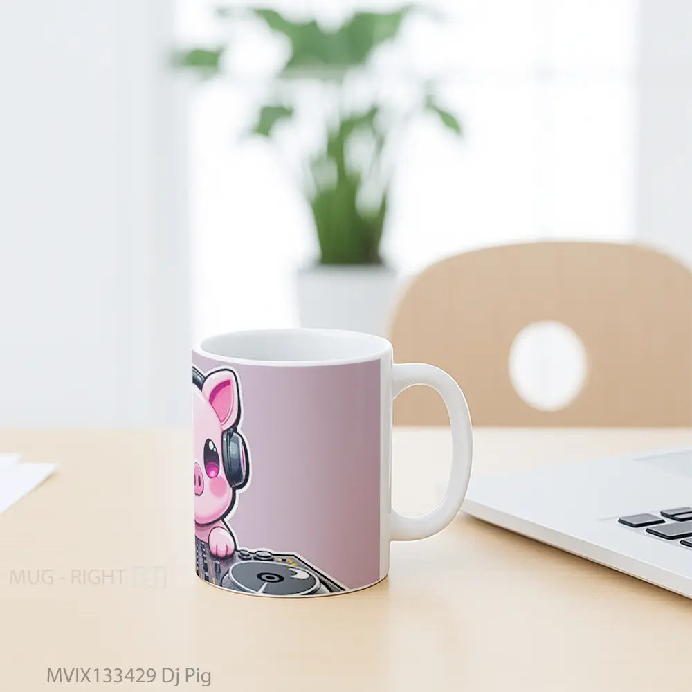 Mug Dj Pig Gelas Hewan Lucu - All-side / Desain