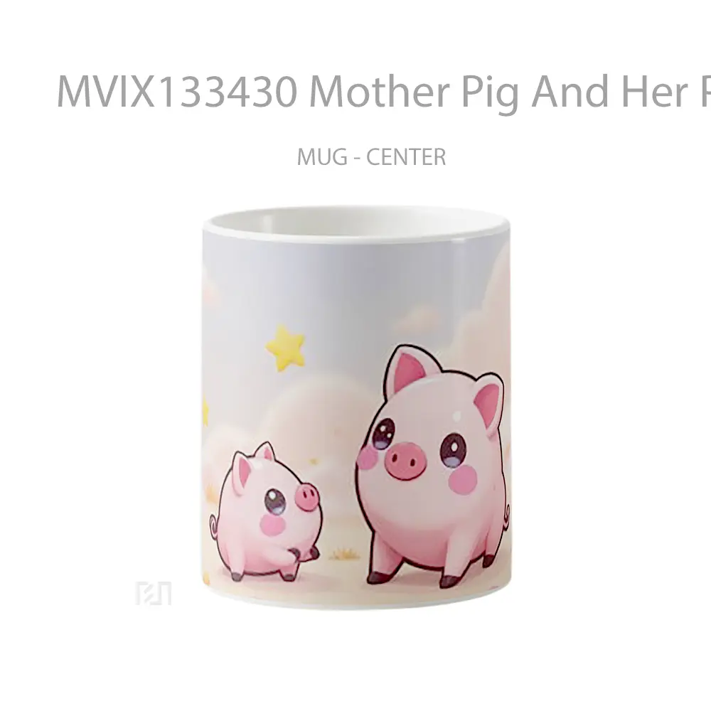 Mug Mother Pig And Her Piglet Gelas Hewan Lucu