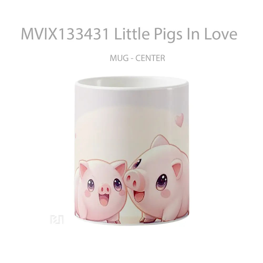 Mug Little Pigs In Love Gelas Hewan Lucu