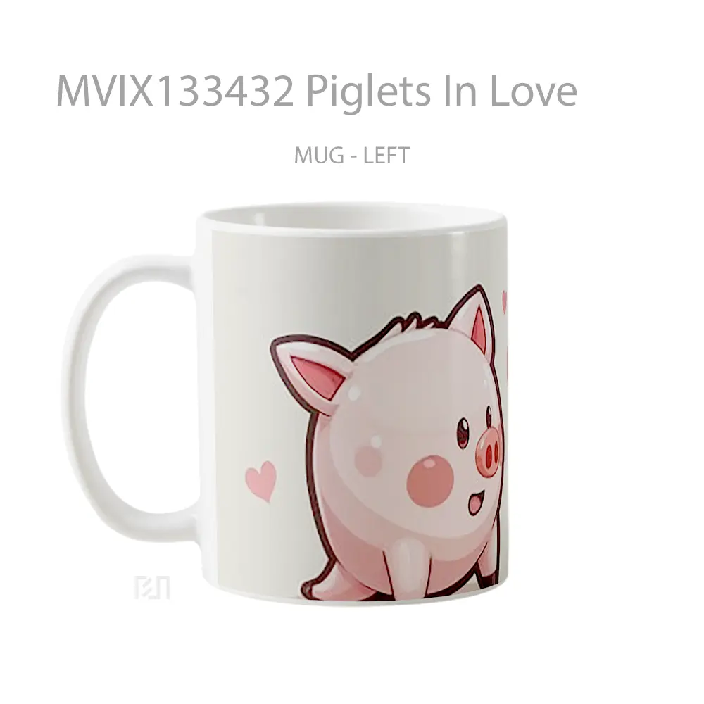 Mug Piglets In Love Gelas Hewan Lucu - All-side / Desain