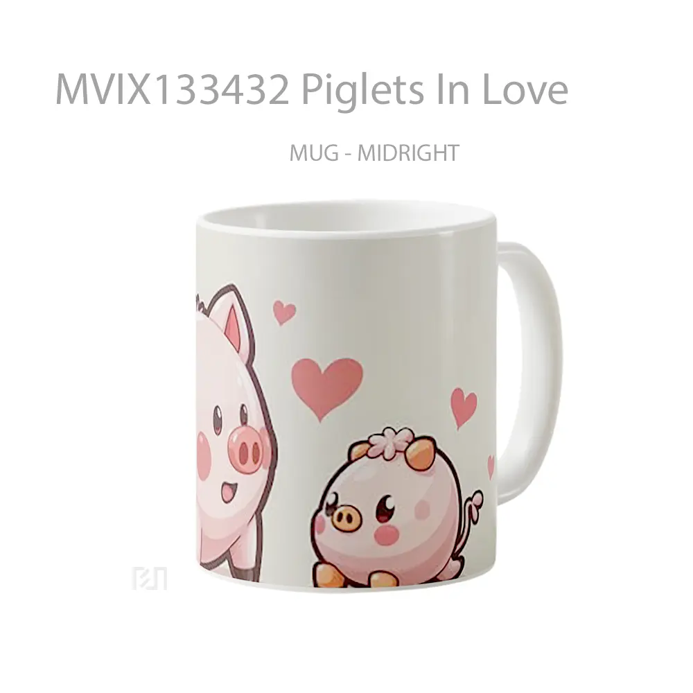 Mug Piglets In Love Gelas Hewan Lucu - All-side / Desain