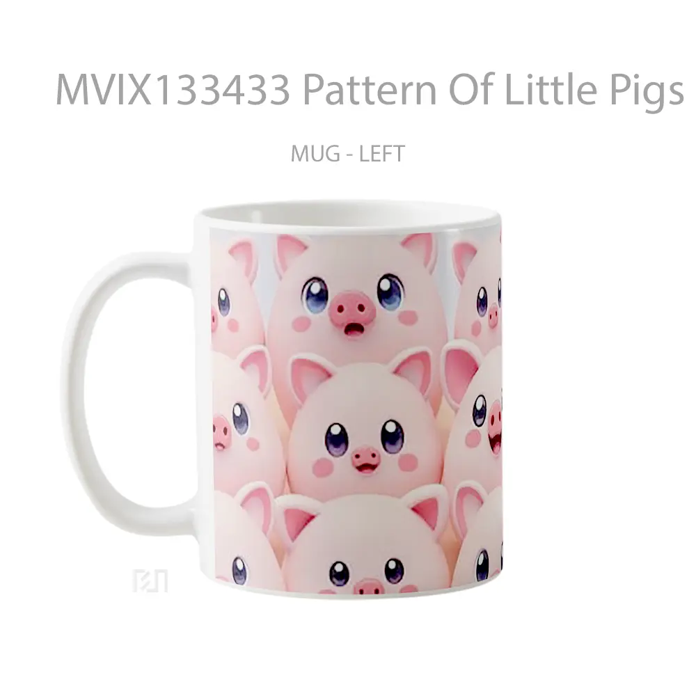 Mug Pattern Of Little Pigs Gelas Hewan Lucu - All-side / Desain