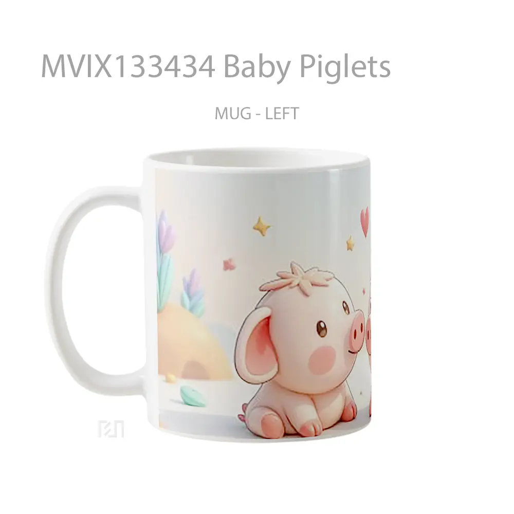 Mug Baby Piglets Gelas Hewan Lucu - All-side / Desain